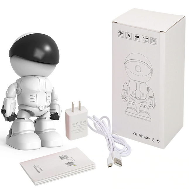 355° Robot Security WiFi Camera - WHITE