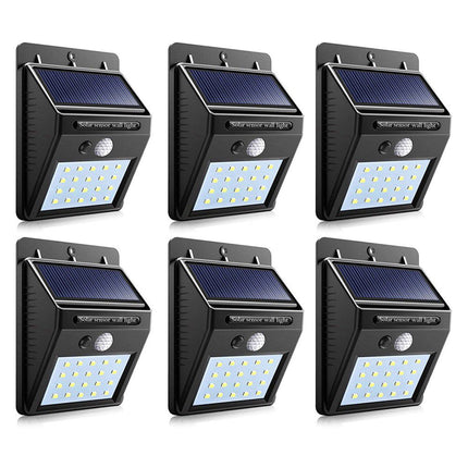LMA - Set of 6 PIP Motion + CDS Night Sensor Solar LED Wall Light