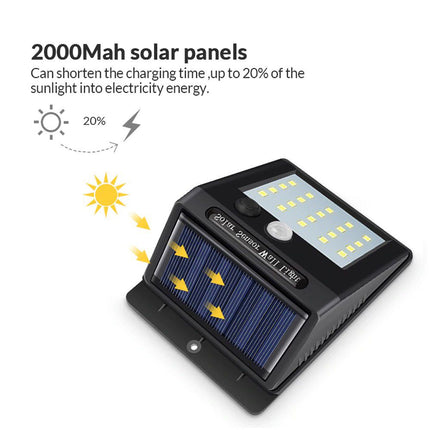 LMA - Set of 6 PIP Motion + CDS Night Sensor Solar LED Wall Light
