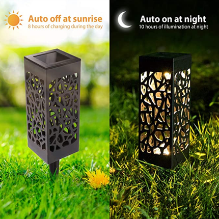 2 Pack - Solar Outdoor Garden Cube Light