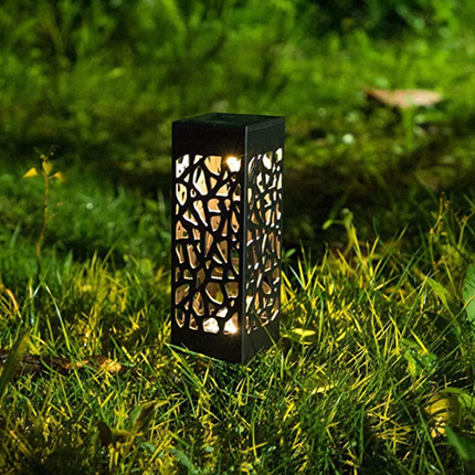 2 Pack - Solar Outdoor Garden Cube Light