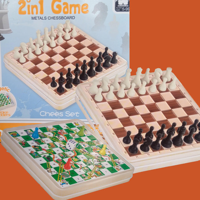 2 in 1 Game Metals Chessboard