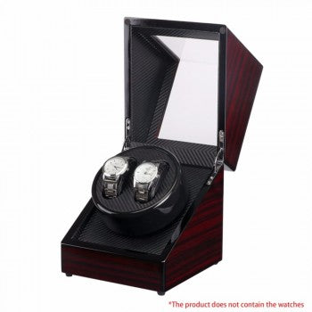 2 Slots Glossy Wooden Electronic Watch Box