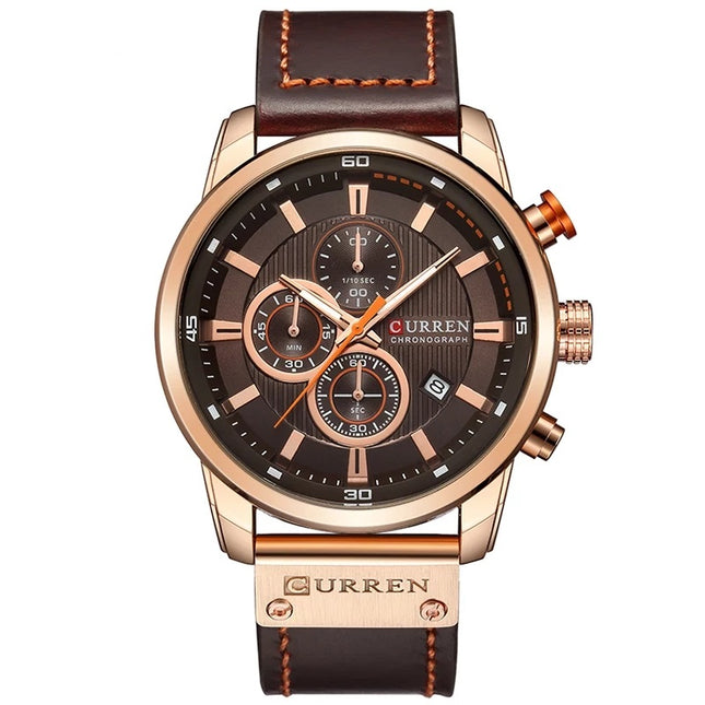 Curren 8291 Chronograph Watch - Brown