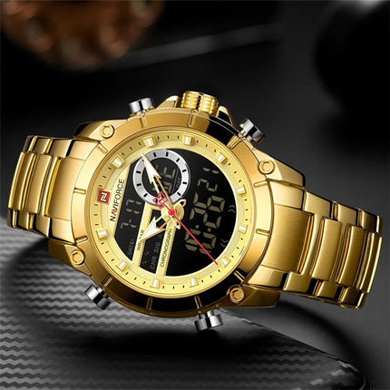 Naviforce 9163 Mens Watch - Gold