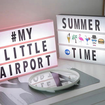 A4 LED Message Light Box - Black