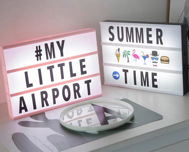 A4 LED Message Light Box - Black