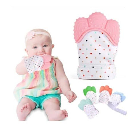 Baby Teething Mitten Glove Sound Teether - Pink