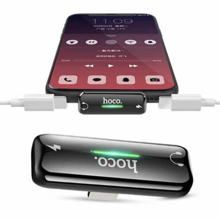 2 in 1 Headphone Jack Splitter Portable Audio Converter - Black