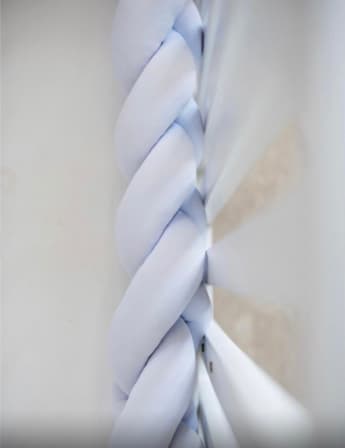 Braided Cot Bumper - Light Blue