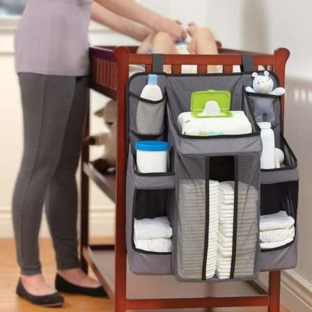 Nursery Organizer And Diaper Caddy - Dark Grey