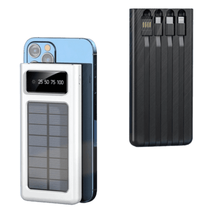Solar Power bank with built-in cables - 20000mah