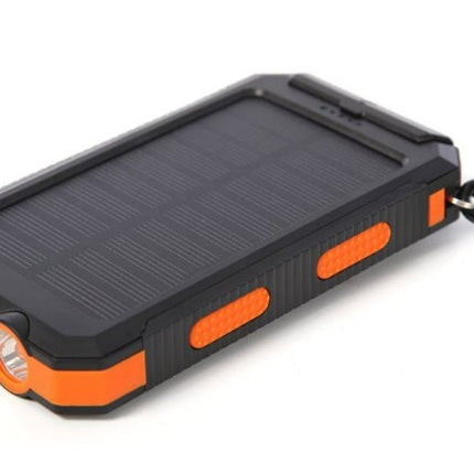 13000mAh Solar Powered Power Bank - Dual USB Output & Flashlight - Orange