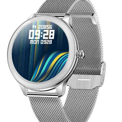 V33 Lady Smartwatch 1.09 inch Smart Watch - Silver Steel