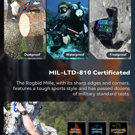 Rugged sports smart watch 1.91 inch 520mAH multi-scene sports mode - Gold