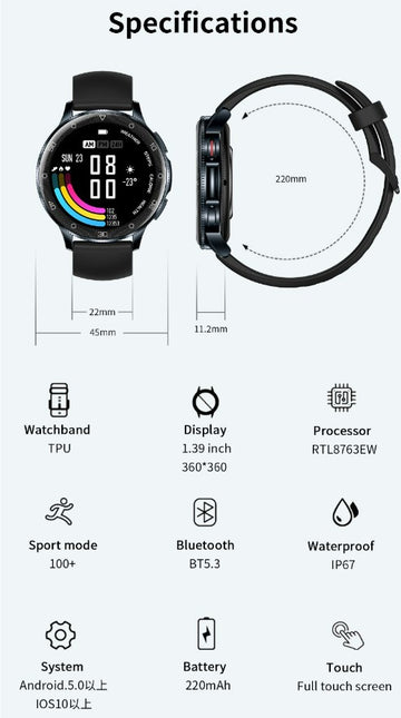 New Smartwatch D9 1.39 HD Large Screen