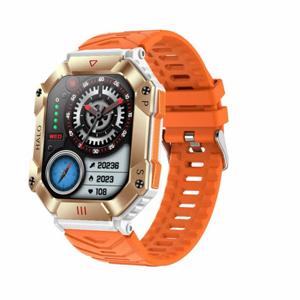 KR80 Bluetooth HD Heal Monitoring Smart Watch - White/Orange