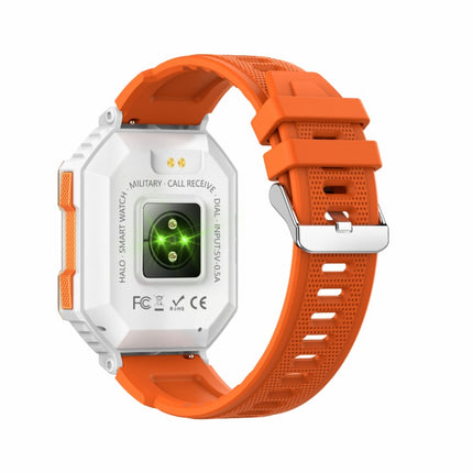 KR80 Bluetooth HD Heal Monitoring Smart Watch - White/Orange