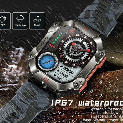 KR80 Bluetooth HD Heal Monitoring Smart Watch - White/Orange