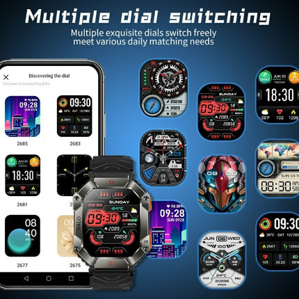 KR80 Bluetooth HD Heal Monitoring Smart Watch - White/Orange