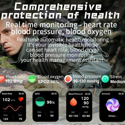 KR80 Bluetooth HD Heal Monitoring Smart Watch - White/Orange
