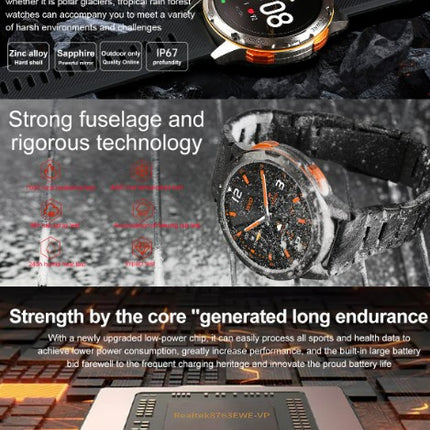 AK59 Smart Watch HD AMLOED Screen w/ health monitoring - Silver Steel Strap