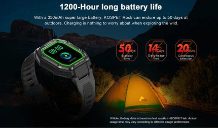ROCK Rugged Smart Watch For Men Outdoor Sports - Black