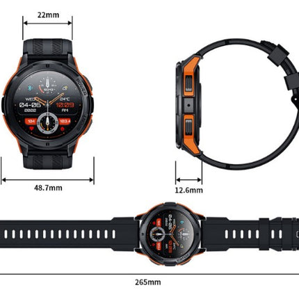 C25 Outdoor Sports 1.43AMOLED Screen Smart Call Watch Deep Waterproof Heart Rate and Blood Pressure - Orange