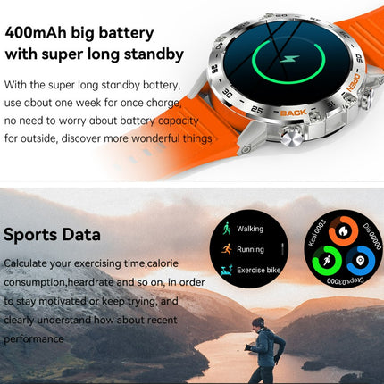 Smart Watch K52 Watches Men Wome Sports Fitness Modes Bluetooth Call Health Monitor 400mah 1.39Inch HD Smartwatch - Orange