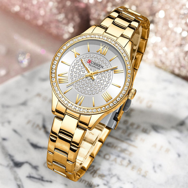 CURREN Ladies Steel Watch - Gold White
