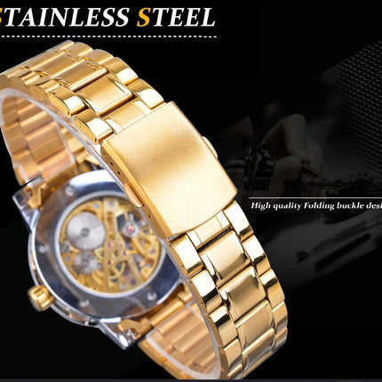 Winner Golden Watches Classic Rhinestone Clock - Black
