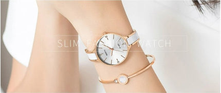 NIBOSI Luxury Ceramic Ladies Bracelet Watches - Rose White
