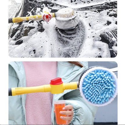 Long Handle Automatic Foaming Water Power Car Wash Brush Chenille Microfiber Car Wash Mop