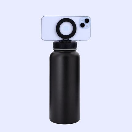 32oz Stainless Steel 304 Double-Layer Insulated Bottle with Phone Holder Magnetic Suction Cover