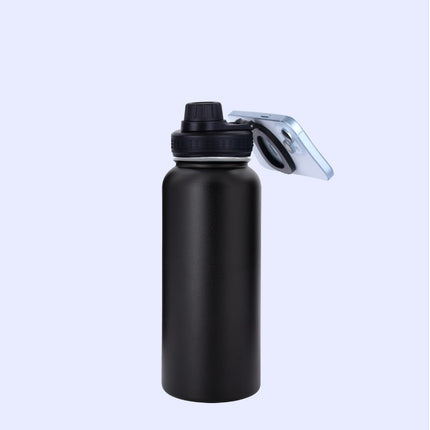 32oz Stainless Steel 304 Double-Layer Insulated Bottle with Phone Holder Magnetic Suction Cover