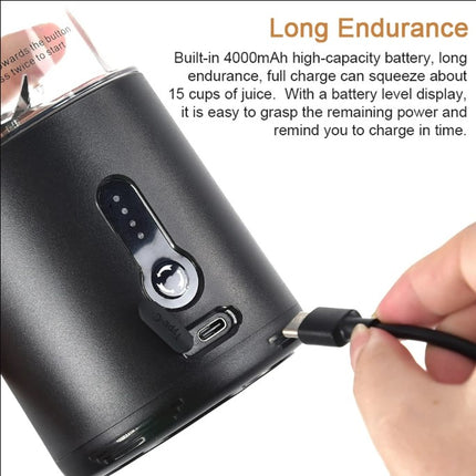 Portable Blender Cup USB Electric Fruit Juicer Rechargeable for Outdoor Sports Travel Camping - Black