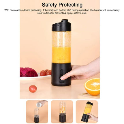 Portable Blender Cup USB Electric Fruit Juicer Rechargeable for Outdoor Sports Travel Camping - White