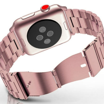 Stainless Steel Strap for Apple Watch Band 42mm - 44mm Metal Links Bracelet Smart Watch Strap - Rose Gold