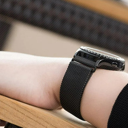 Watch Band Bracelet For Samsung Galaxy Watch 3 for Galaxy Active 2 Strap 42mm Metal Stainless Steel Magnetic 20mm Wrist Strap - Black