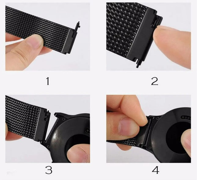Watch Band Bracelet For Samsung Galaxy Watch 3 for Galaxy Active 2 Strap 42mm Metal Stainless Steel Magnetic 20mm Wrist Strap - Gold