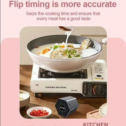 Hexagon Digital Clock Timer Magnetic Cubes Timer - Black