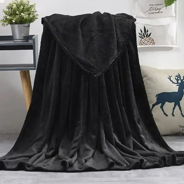 Fleece Throw Blanket - Black