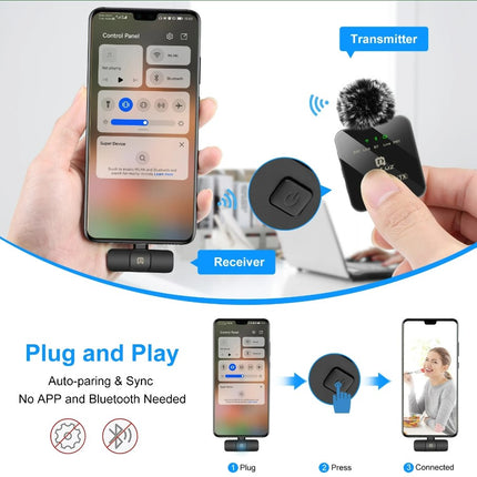 PULUZ Wireless Lavalier Microphone for Mobile Phone - 2 8Pin
