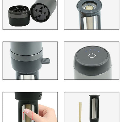 Electric Cigarette Grinder, Horn Tube, Cut Tobacco Metal Cigarette Lighter