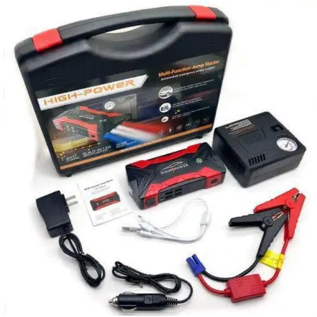 CAR JUMP STARTER + TYRE INFLATOR EMERGENCY KIT